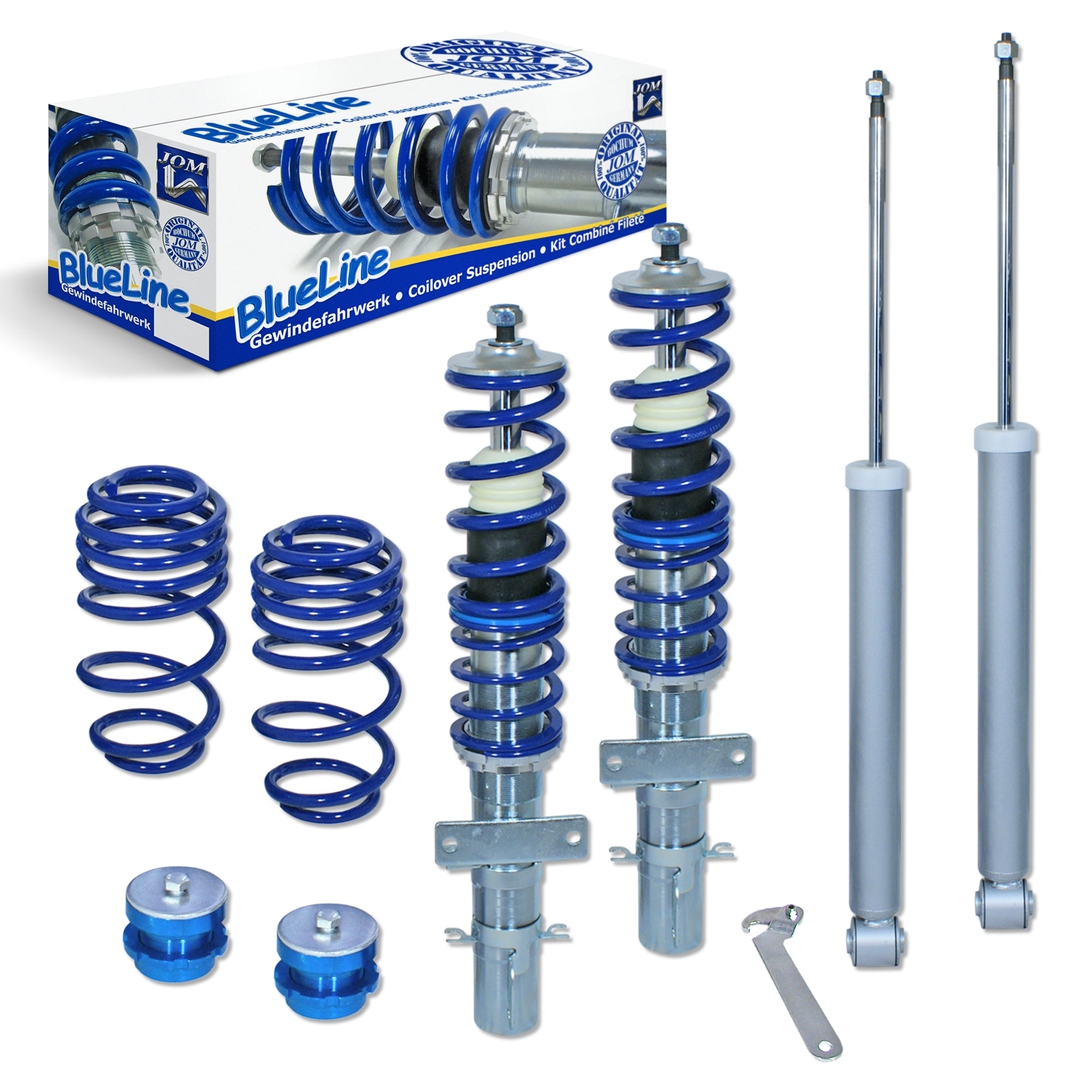 Kit de suspensión ajustable BlueLine apto para VW Polo Typ 6R y 6C 1.2, 1.4, 1.6, 1.4 TDi, 1.6TDi, años 2009 - 2017 N.º de producto: 741093